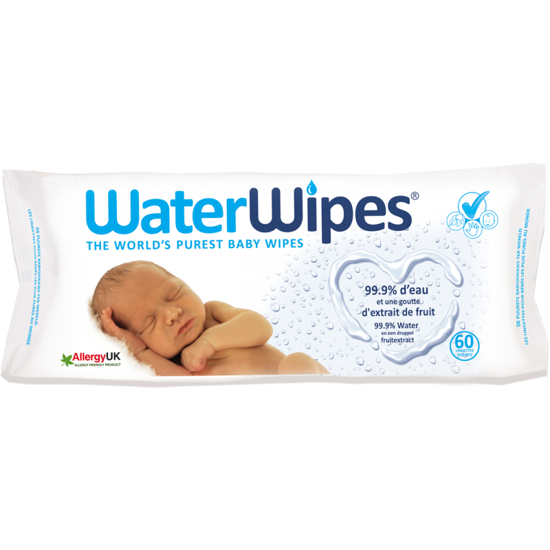 PACQ 60 LINGETTES BEBE WATER WIPES - HE.CO STOP - Prodhex